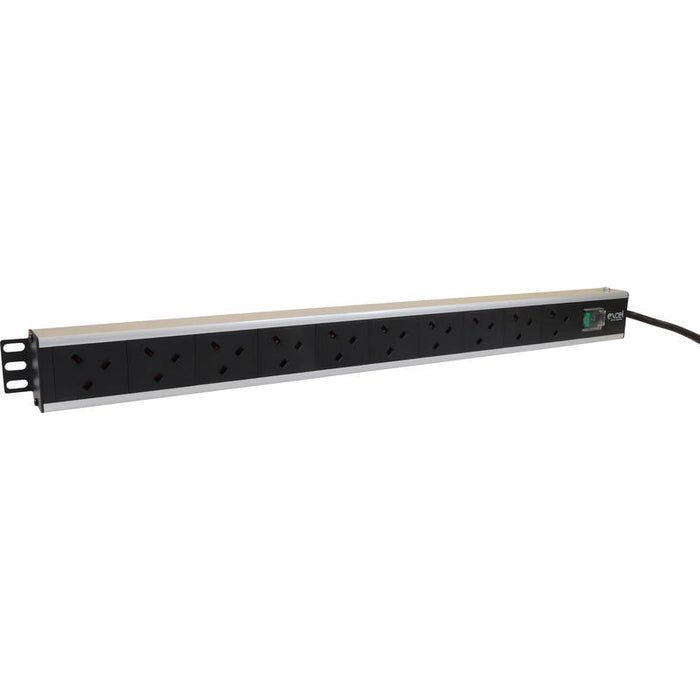 EXCEL 10 WAY UK SOCKET PDU - 16A IEC 60309 PLUG - VERTICAL