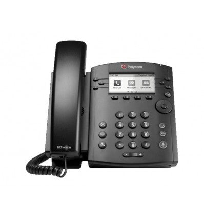 POLY VVX 301 Skype For Business IP Phone Black Wired Handset LCD 6 Lines